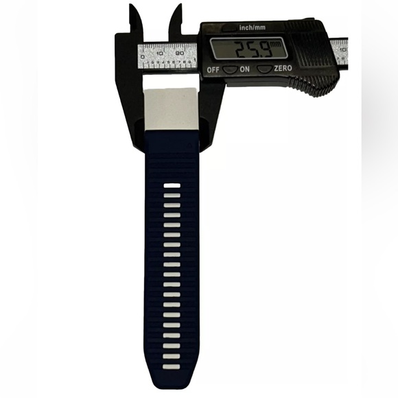 Watch Band 25mm Navy Blue w White Rubber Replacement 4 Nixon 51-30 Strap Garmin - Picture 7 of 12